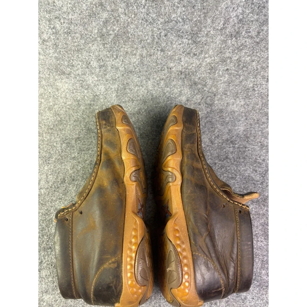 Twisted X Work‎ Driving Mocs Mens Size 8 Brown Leather CellStretch Boots